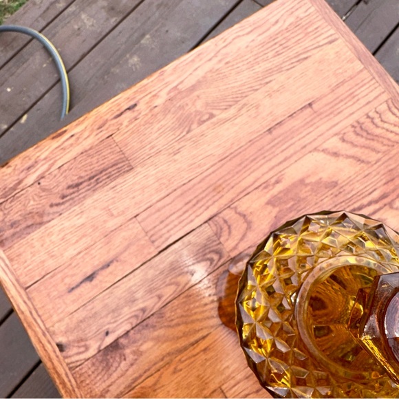 Ambient Amber Apothecary Style Tall VTG 1970s Decorative Dish With Lid Cover - Picture 4 of 6